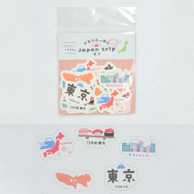 Furukawashiko Flake Sticker Japan Trip Series [QSA178] - Tokyo
